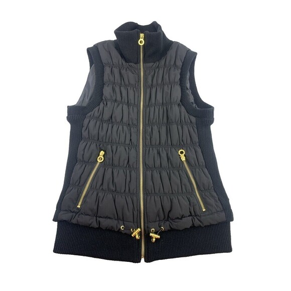 Calvin Klein Performance Puffer Vest Black MP3 Player Pocket Ribbed Womens Small - Picture 1 of 10